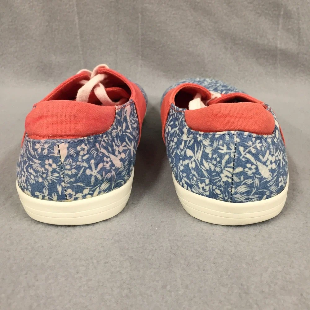 Bershka Floral Canvas‎ Sneakers Coral Blue Lace Up Low Top EU 39 2907/031/202